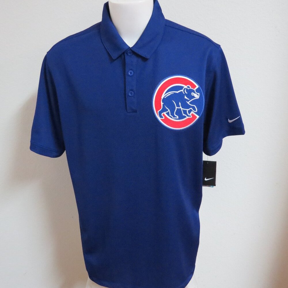 New M-2XL Blue CUBS Nike Dri-Fit Mens db #D76 Polo Shirt
